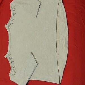 INC baby tee sweatshirt size 1x light grey